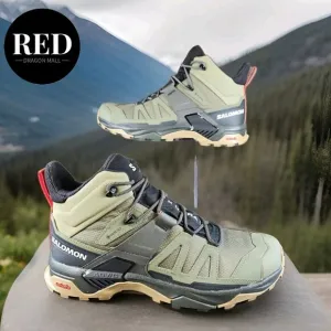 Salomon X Ultra 4 Mid Gore-Tex Hiking Boots Olive Green - Men's Size 12