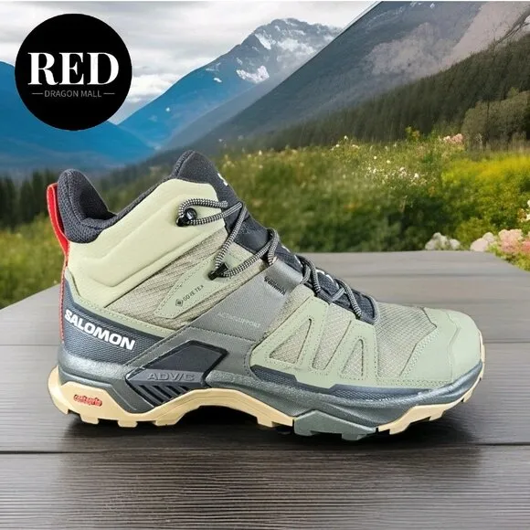 Salomon X Ultra 4 Mid Gore-Tex Hiking Boots Olive Green - Men's Size 12