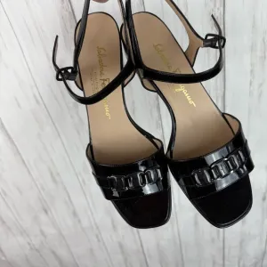 Salvatore Ferragamo Black Chain Sandals 8.5