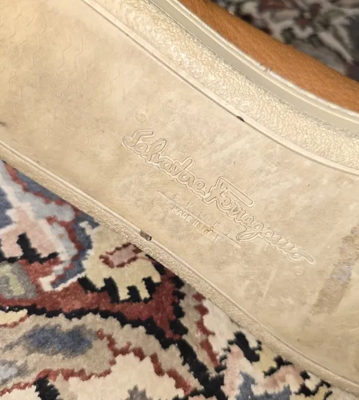 Salvatore Ferragamo cognac leather sneakers. US 9.5