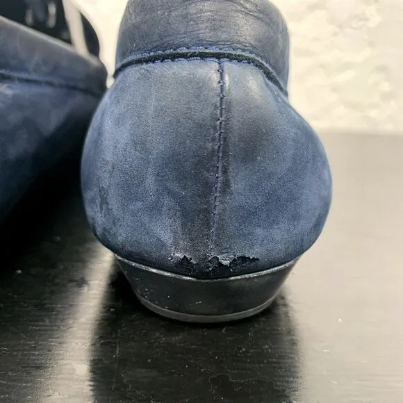 Salvatore Ferragamo Loafer Women 9.5 C‎ Blue Berra Suede Slip On Shoes