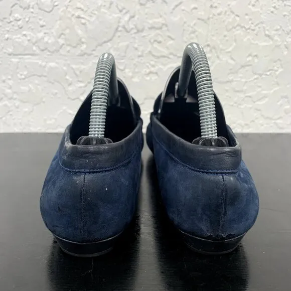 Salvatore Ferragamo Loafer Women 9.5 C‎ Blue Berra Suede Slip On Shoes