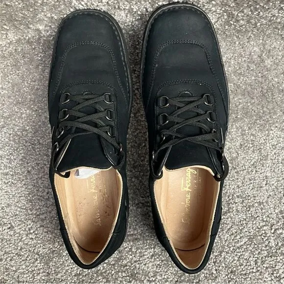 Salvatore Ferragamo Sport Black Suede Sneakers Size 7