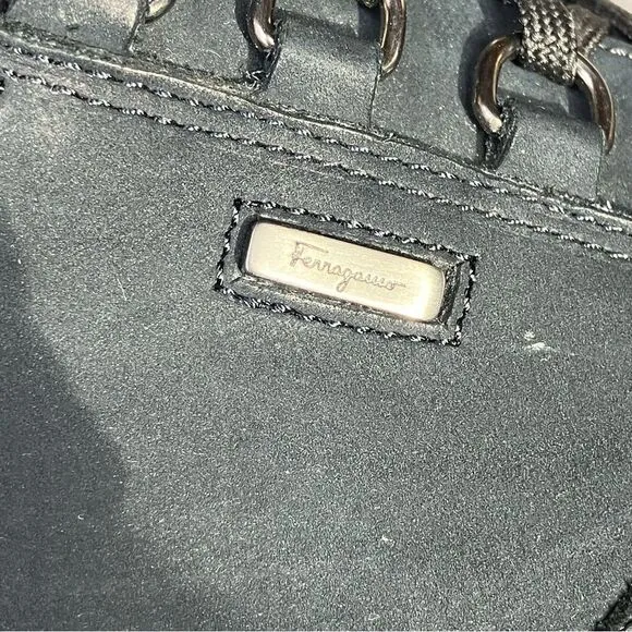 Salvatore Ferragamo Sport Black Suede Sneakers Size 7
