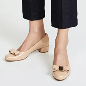 Salvatore Ferragamo Vara Leather Kitten Heel