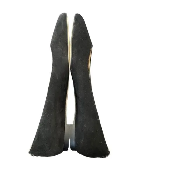 Sam Edelman Black Sally 2 Leather/Suede Ballet Pointed Toe Flat Shoes Sz 6