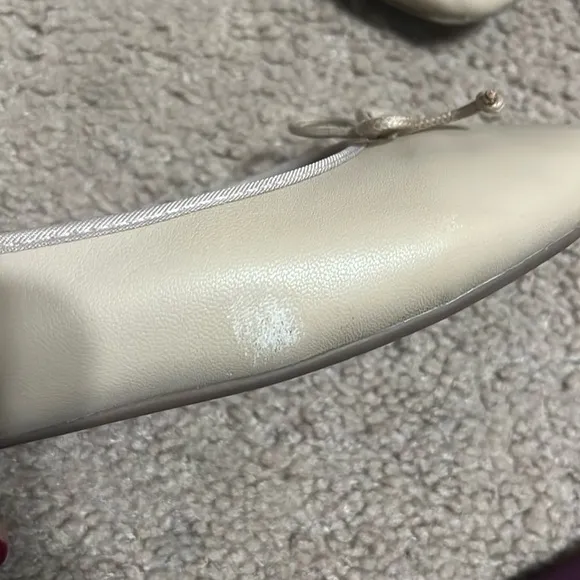 SAM EDELMAN Circus Charlotte Ballet Flat Bow Sheep Nappa Leather Nude Beige 11