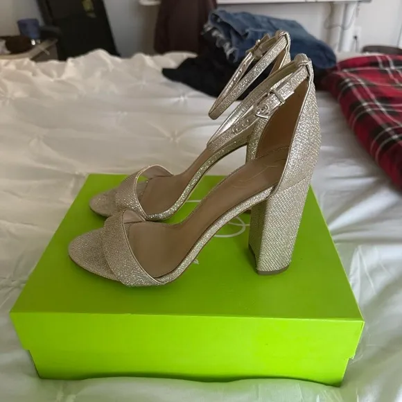SAM EDELMAN elegant light gold high heel sandals