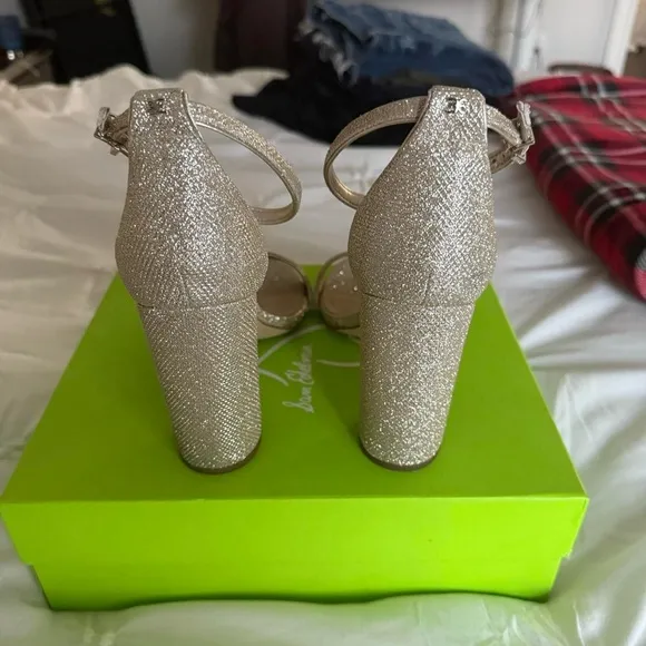 SAM EDELMAN elegant light gold high heel sandals