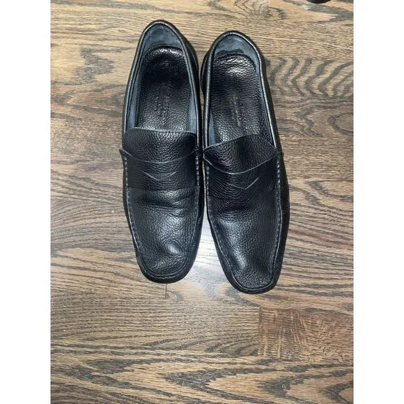 Sandro Moscoloni Segovia Pebble Leather Loafer Shoes Casual Mens 11 D Black