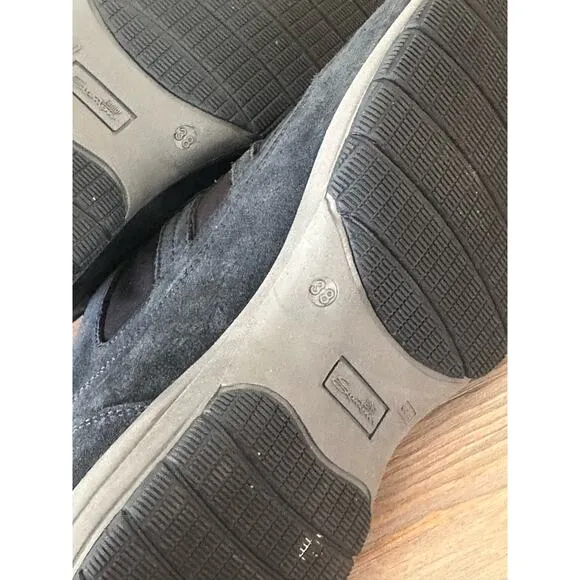 Santoni Boys Shoes Suede Low Top Lace Up Sneakers Navy Blue Size 6.5 Activewear
