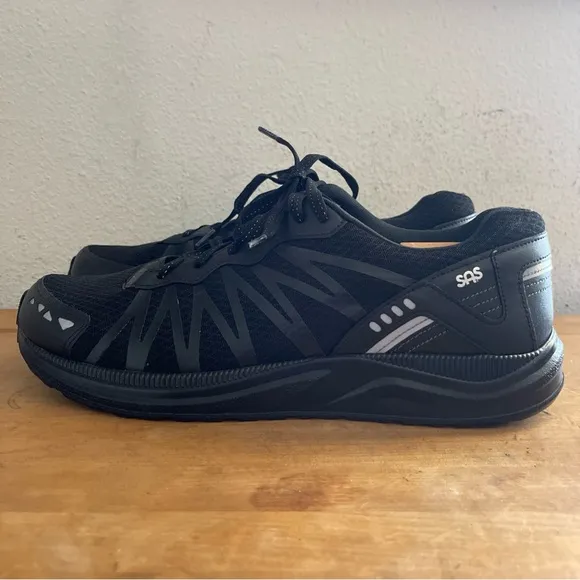 SAS Pursuit Mens Black Running Walking Comfort Shoe Sneakers Sz 12 D New
