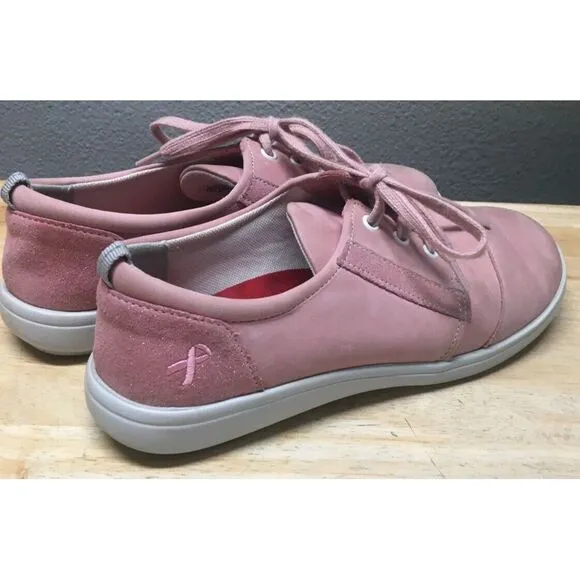 SAS Sporty Sneakers Breast Cancer Awareness Lace‎ Up 6.5 M Pearl Gray Pink