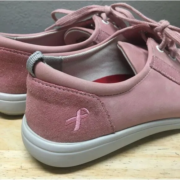 SAS Sporty Sneakers Breast Cancer Awareness Lace‎ Up 6.5 M Pearl Gray Pink