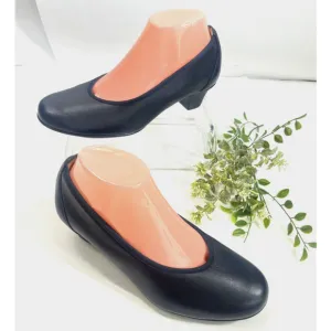 SAS Womens Navy Blue Pump Slip On Shoe Size 7.5 Wide Low Block Heel Milano
