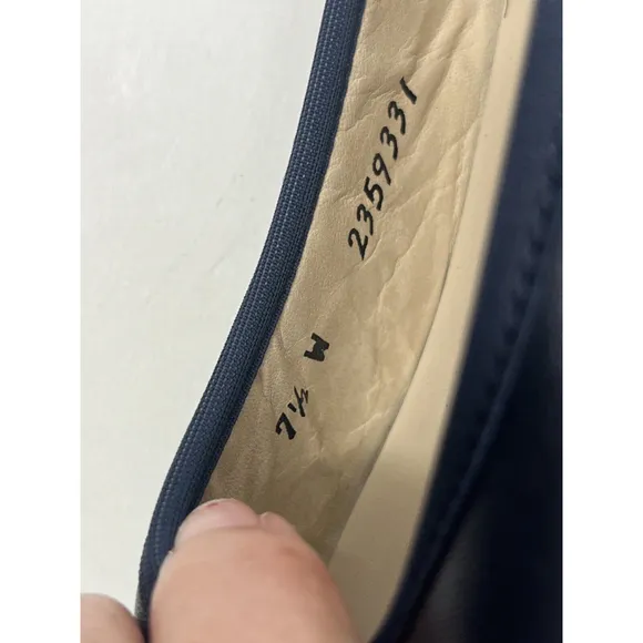 SAS Womens Navy Blue Pump Slip On Shoe Size 7.5 Wide Low Block Heel Milano