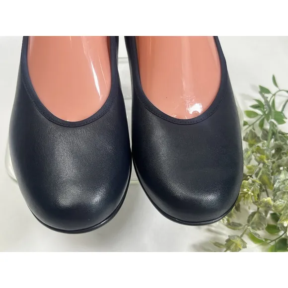 SAS Womens Navy Blue Pump Slip On Shoe Size 7.5 Wide Low Block Heel Milano