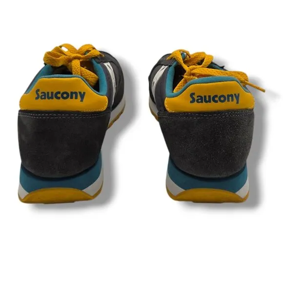Saucony Jazz Original Sneakers Mens 9.5 Charcoal Gold Suede Running