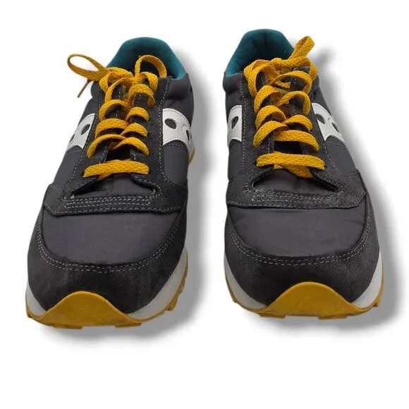Saucony Jazz Original Sneakers Mens 9.5 Charcoal Gold Suede Running