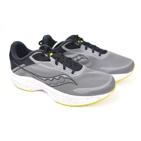 Saucony Mens AXON 3 Gray Black Size 12 Gym Running &amp; Training Shoes $100