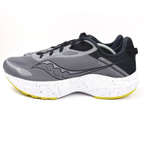 Saucony Mens AXON 3 Gray Black Size 12 Gym Running &amp; Training Shoes $100