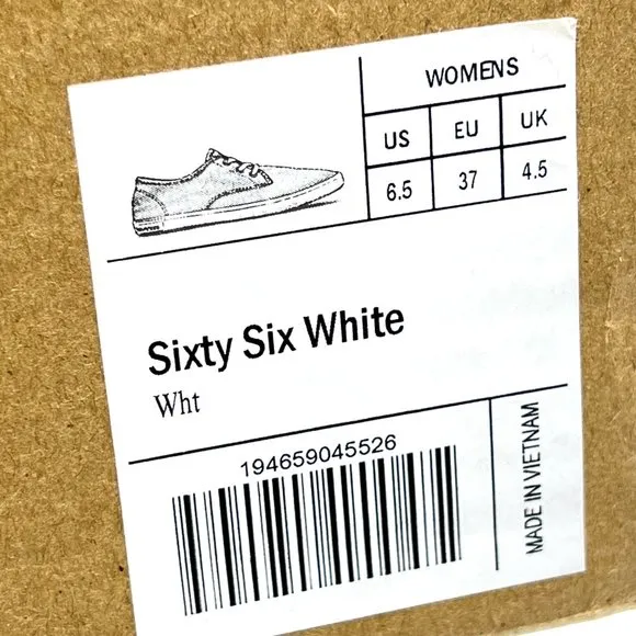 Seavees Womens Sixty Six White Lace Up Casual Sneakers Shoes 6.5M NEW
