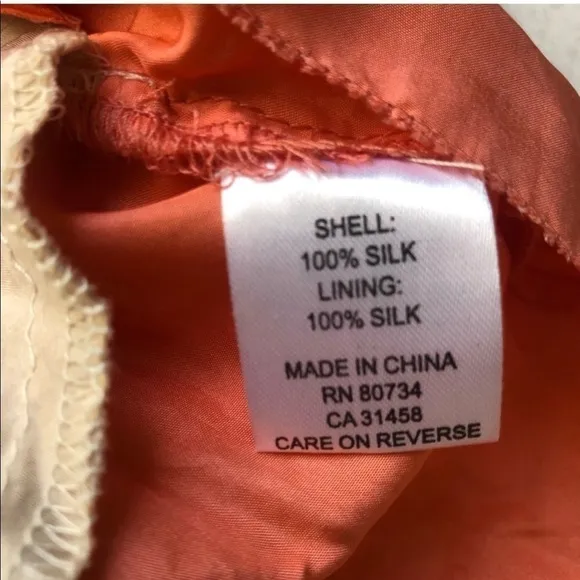 See By Chloe 100% Silk Ruffled mini Skirt orange beige cream