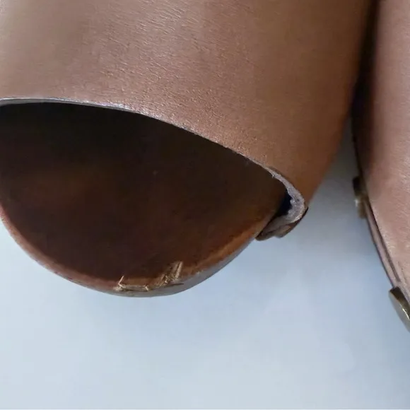 See by Chloe Wood Heel Wedge Leather Brown Shoes EU 39