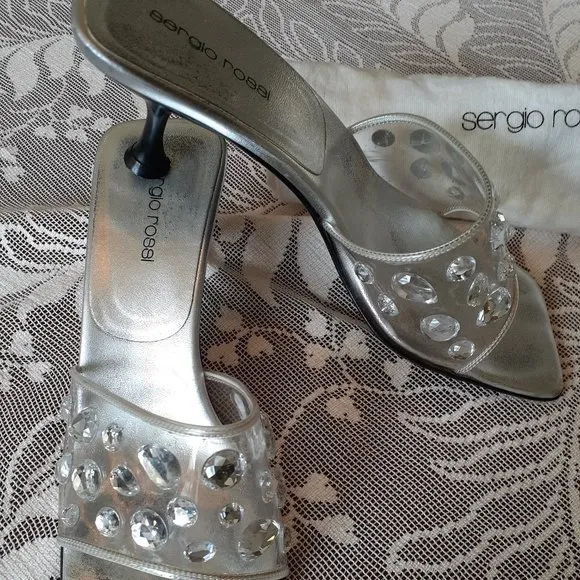 Sergio Rossi Clear with Rhinestone Detail Shoes