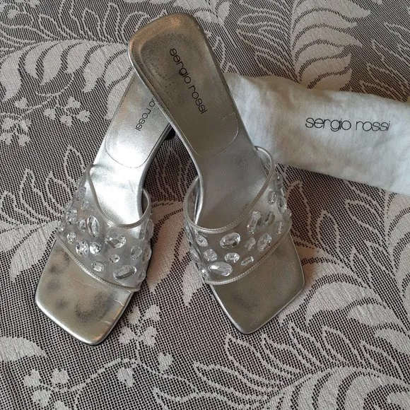 Sergio Rossi Clear with Rhinestone Detail Shoes