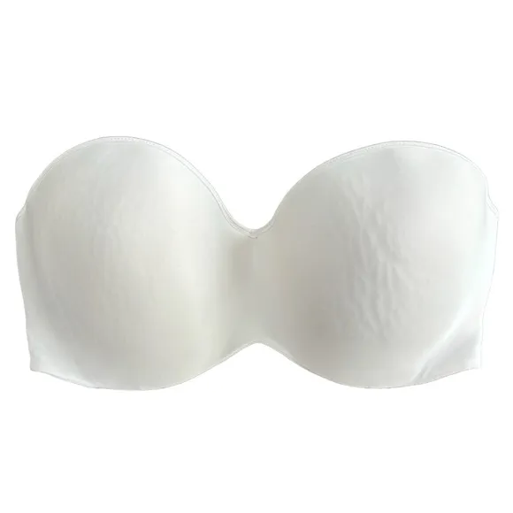 Sexy Smooth Strapless Bra Set Padded Natural Lift Support Black White Size 38DD