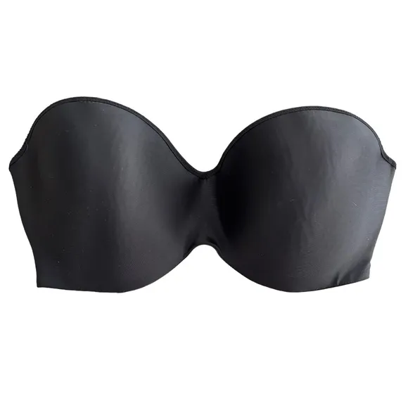 Sexy Smooth Strapless Bra Set Padded Natural Lift Support Black White Size 38DD
