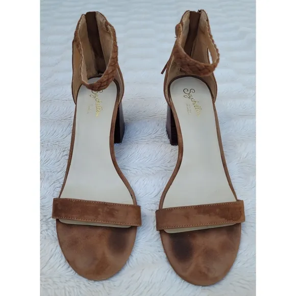 Seychelles brown suede block heel sandals
