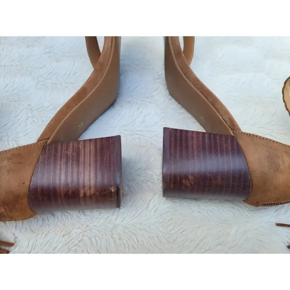Seychelles brown suede block heel sandals
