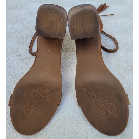 Seychelles brown suede block heel sandals