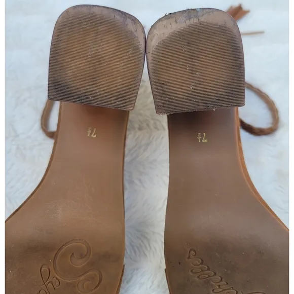Seychelles brown suede block heel sandals
