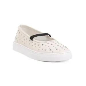 SEYCHELLES Ivory Leather Moon Child Studded Slip On Shoes