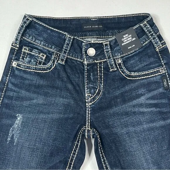 Silver | NWT Suki Curvy Fit Mid Rise Straight Leg Jeans