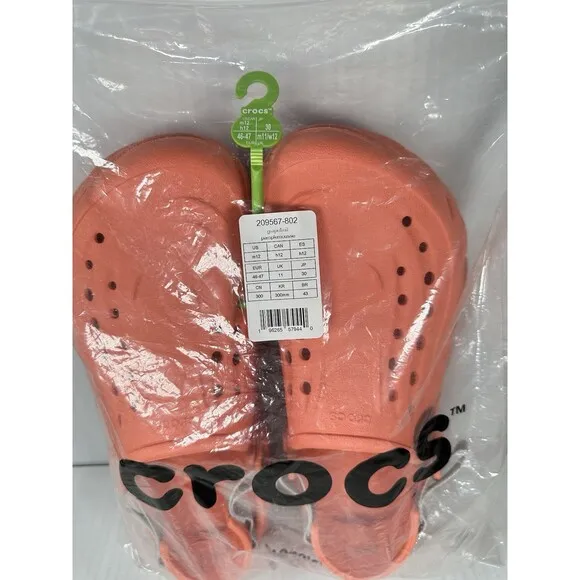 Size 12 Crocs Echo Grapefruit Reflect Backstrap Clog Shoes Comfort Casual Mens
