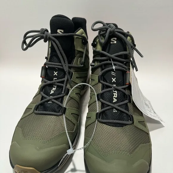 Size 12 Salomon X Ultra 4 Mid Gtx M 417398 shoes green/black/gum