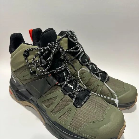Size 12 Salomon X Ultra 4 Mid Gtx M 417398 shoes green/black/gum