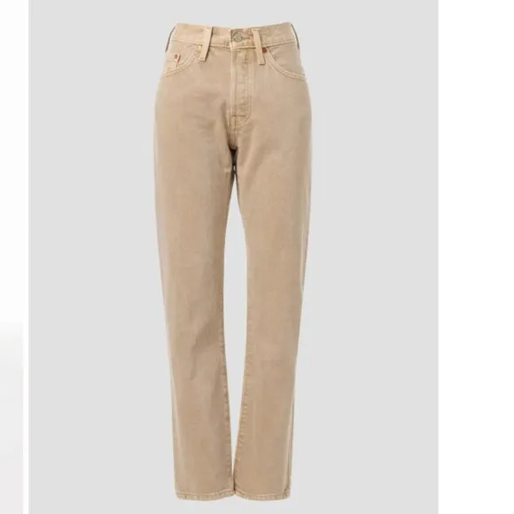 Size 2 - LEVI'S - 501 Jeans Cream Straight Leg Rent the Runway RTR $108 msrp
