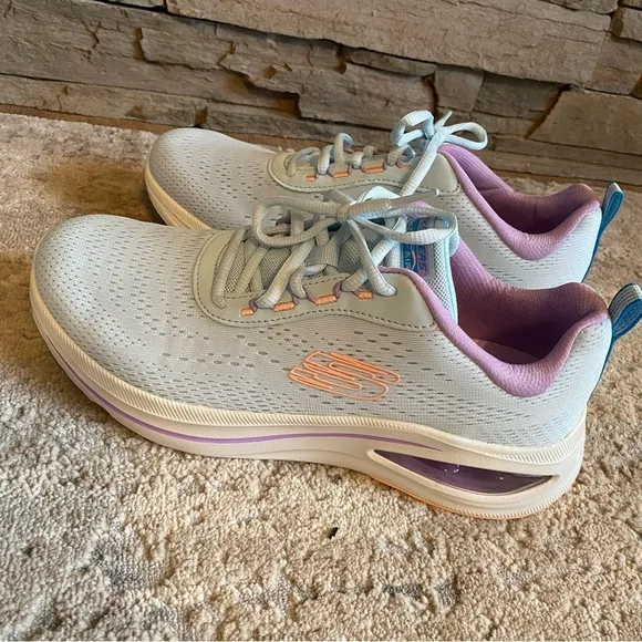 Skechers Blue Skech-Air Meta Aired Out Tennis Shoes Sneakers Lace Up Pastel: 9