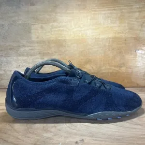 Skechers Breathe Easy Relaxed Fit Womens Sz 11 Slip On Shoes Sneakers Navy Blue