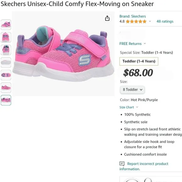 'SKECHERS' COMFY-FLEX  TRAINING SNEAKERS PINK SPARKLE