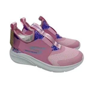 Skechers Girl’s Size 3 Pink Multi Skech Fast 2.0 Slip On Casual Sporty Sneakers