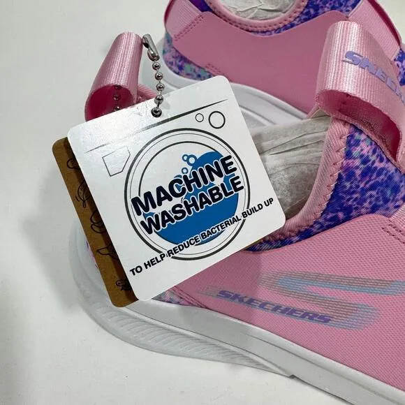 Skechers Girl’s Size 3 Pink Multi Skech Fast 2.0 Slip On Casual Sporty Sneakers