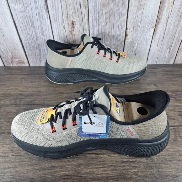 Skechers Go Run Elevate 2.0 Slip Ins Men's Sz 10 Taupe Black Memory Foam (NWOB)