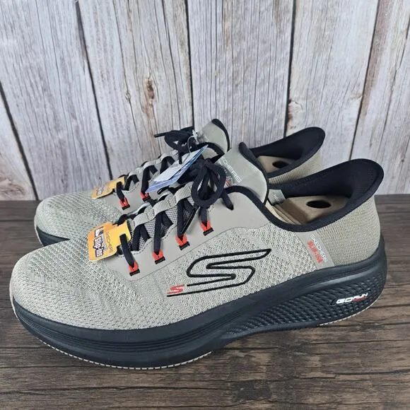 Skechers Go Run Elevate 2.0 Slip Ins Men's Sz 10 Taupe Black Memory Foam (NWOB)