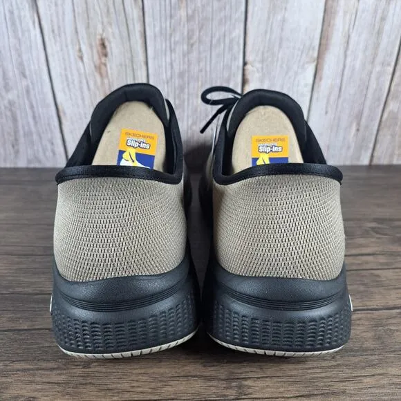 Skechers Go Run Elevate 2.0 Slip Ins Men's Sz 10 Taupe Black Memory Foam (NWOB)